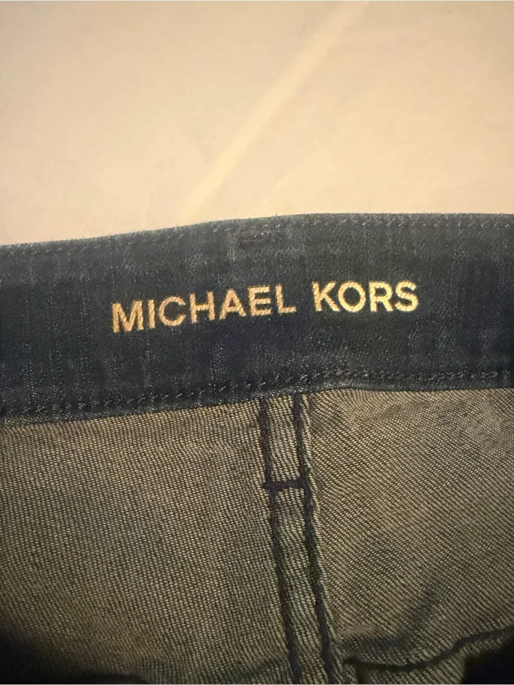 Michael Kors Dark Blue Denim Skirt with Gold Logo